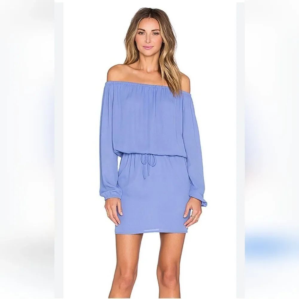 Three Eighty Two Willow Off Shoulder Dress in Perriwinkle Size Extra Sma…
